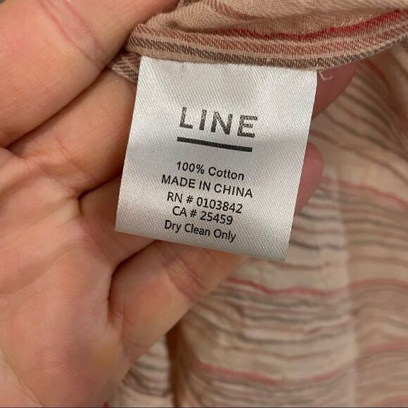 LINE Pari Short Sleeve Relaxed Fit Camp Shirt in Pastel Pink Cotton - Picture 5 of 8